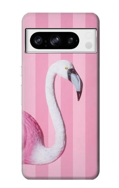 W3805 Flamingo Pink Pastel Hülle Schutzhülle Taschen und Leder Flip für Google Pixel 8 pro