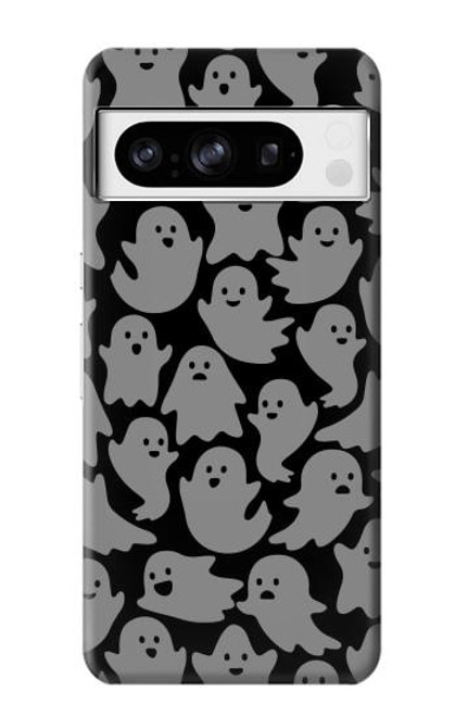 W3835 Cute Ghost Pattern Hülle Schutzhülle Taschen und Leder Flip für Google Pixel 8 pro