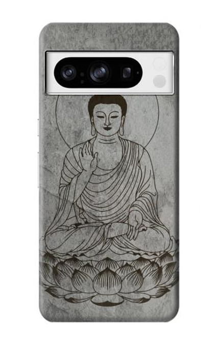 W3873 Buddha Line Art Hülle Schutzhülle Taschen und Leder Flip für Google Pixel 8 pro