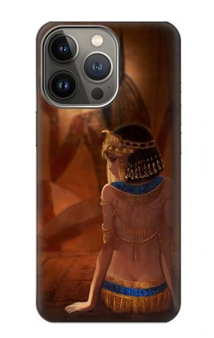 W3919 Egyptian Queen Cleopatra Anubis Hülle Schutzhülle Taschen und Leder Flip für iPhone 14 Pro