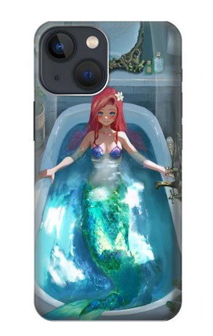 W3911 Cute Little Mermaid Aqua Spa Hülle Schutzhülle Taschen und Leder Flip für iPhone 14 Plus