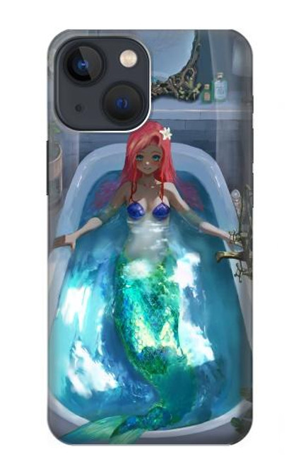 W3912 Cute Little Mermaid Aqua Spa Hülle Schutzhülle Taschen und Leder Flip für iPhone 14 Plus