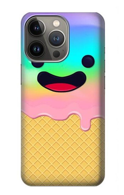 W3939 Ice Cream Cute Smile Hülle Schutzhülle Taschen und Leder Flip für iPhone 14 Pro Max