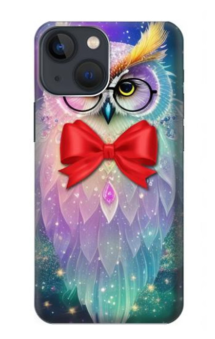 W3934 Fantasy Nerd Owl Hülle Schutzhülle Taschen und Leder Flip für iPhone 13 Pro