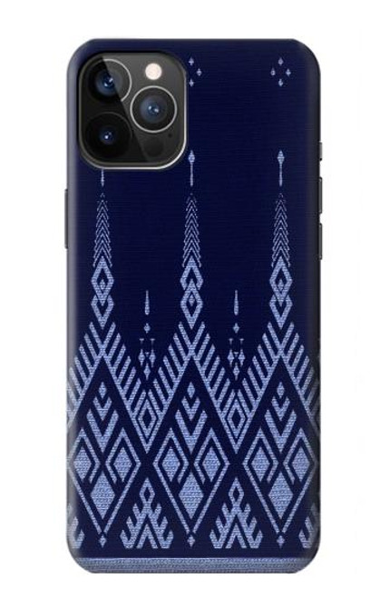 W3950 Textile Thai Blue Pattern Hülle Schutzhülle Taschen und Leder Flip für iPhone 12, iPhone 12 Pro