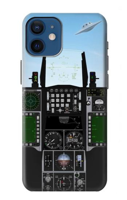 W3933 Fighter Aircraft UFO Hülle Schutzhülle Taschen und Leder Flip für iPhone 12 mini