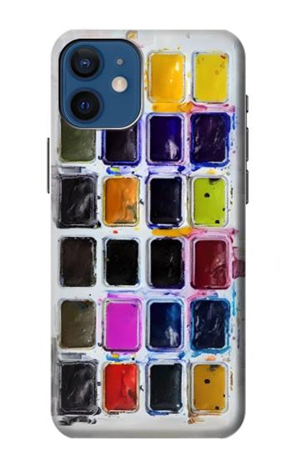 W3956 Watercolor Palette Box Graphic Hülle Schutzhülle Taschen und Leder Flip für iPhone 12 mini