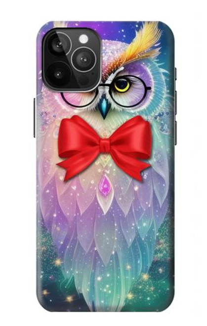 W3934 Fantasy Nerd Owl Hülle Schutzhülle Taschen und Leder Flip für iPhone 12 Pro Max