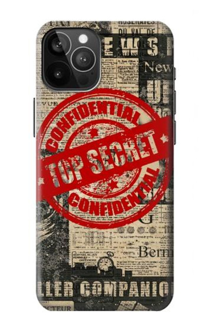 W3937 Text Top Secret Art Vintage Hülle Schutzhülle Taschen und Leder Flip für iPhone 12 Pro Max
