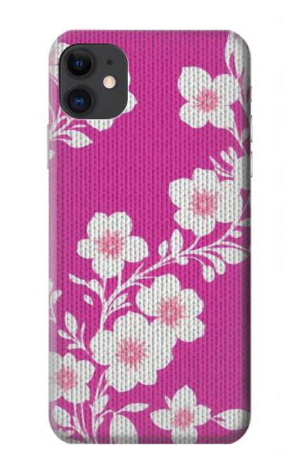 W3924 Cherry Blossom Pink Background Hülle Schutzhülle Taschen und Leder Flip für iPhone 11