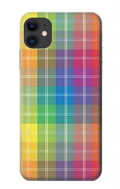 W3942 LGBTQ Rainbow Plaid Tartan Hülle Schutzhülle Taschen und Leder Flip für iPhone 11