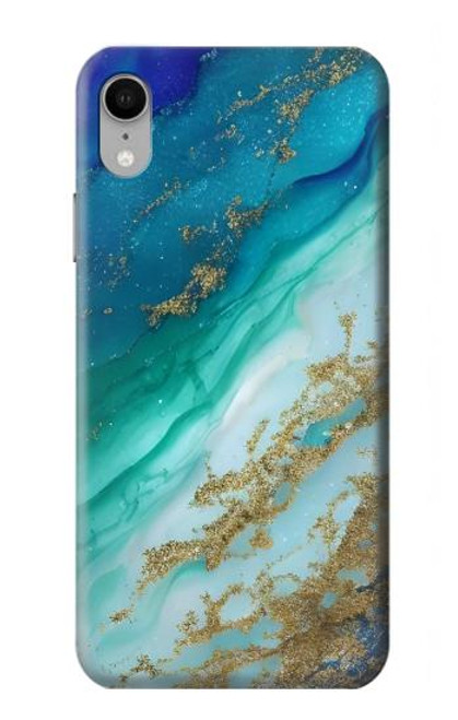 W3920 Abstract Ocean Blue Color Mixed Emerald Hülle Schutzhülle Taschen und Leder Flip für iPhone XR