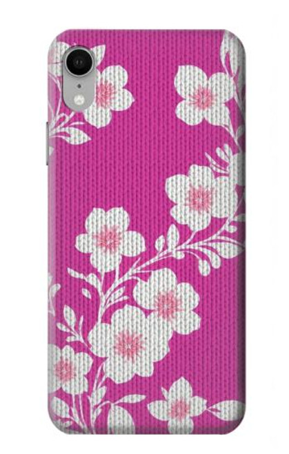 W3924 Cherry Blossom Pink Background Hülle Schutzhülle Taschen und Leder Flip für iPhone XR