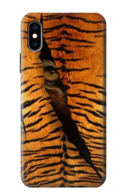 W3951 Tiger Eye Tear Marks Hülle Schutzhülle Taschen und Leder Flip für iPhone X, iPhone XS