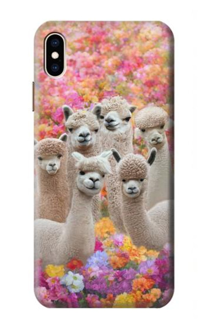 W3916 Alpaca Family Baby Alpaca Hülle Schutzhülle Taschen und Leder Flip für iPhone XS Max