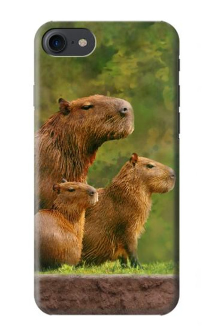 W3917 Capybara Family Giant Guinea Pig Hülle Schutzhülle Taschen und Leder Flip für iPhone 7, iPhone 8, iPhone SE (2020) (2022)