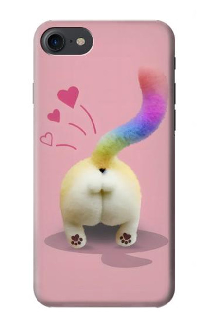 W3923 Cat Bottom Rainbow Tail Hülle Schutzhülle Taschen und Leder Flip für iPhone 7, iPhone 8, iPhone SE (2020) (2022)