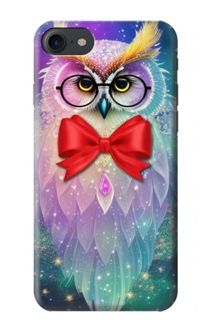 W3934 Fantasy Nerd Owl Hülle Schutzhülle Taschen und Leder Flip für iPhone 7, iPhone 8, iPhone SE (2020) (2022)