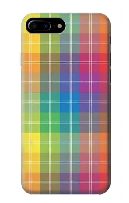 W3942 LGBTQ Rainbow Plaid Tartan Hülle Schutzhülle Taschen und Leder Flip für iPhone 7 Plus, iPhone 8 Plus