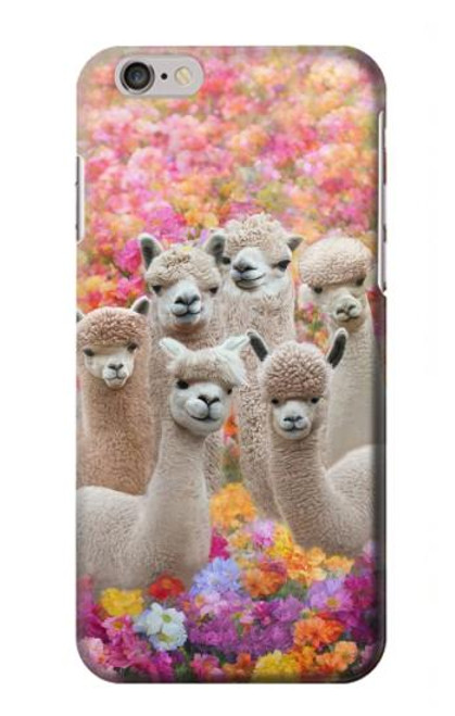 W3916 Alpaca Family Baby Alpaca Hülle Schutzhülle Taschen und Leder Flip für iPhone 6 6S