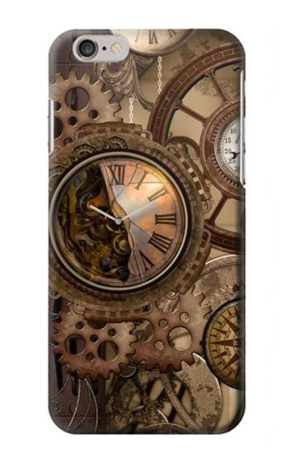 W3927 Compass Clock Gage Steampunk Hülle Schutzhülle Taschen und Leder Flip für iPhone 6 6S