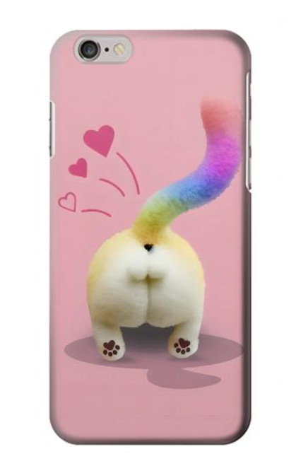 W3923 Cat Bottom Rainbow Tail Hülle Schutzhülle Taschen und Leder Flip für iPhone 6 Plus, iPhone 6s Plus