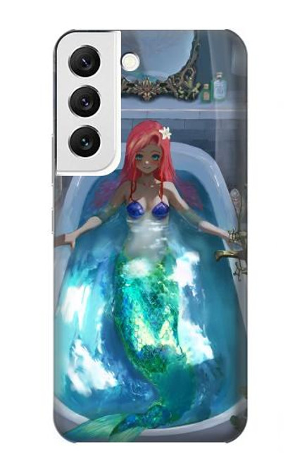 W3912 Cute Little Mermaid Aqua Spa Hülle Schutzhülle Taschen und Leder Flip für Samsung Galaxy S22