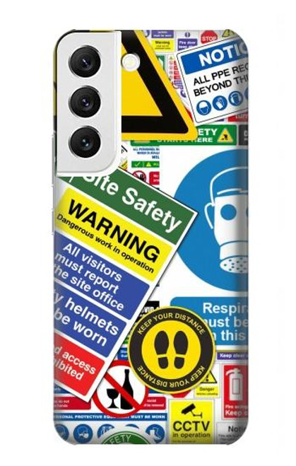 W3960 Safety Signs Sticker Collage Hülle Schutzhülle Taschen und Leder Flip für Samsung Galaxy S22