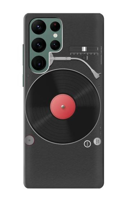 W3952 Turntable Vinyl Record Player Graphic Hülle Schutzhülle Taschen und Leder Flip für Samsung Galaxy S22 Ultra