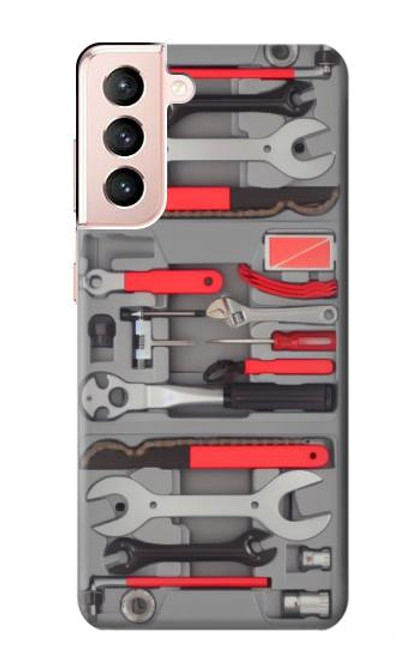 W3921 Bike Repair Tool Graphic Paint Hülle Schutzhülle Taschen und Leder Flip für Samsung Galaxy S21 5G