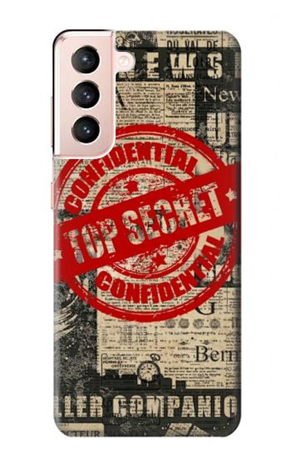 W3937 Text Top Secret Art Vintage Hülle Schutzhülle Taschen und Leder Flip für Samsung Galaxy S21 5G