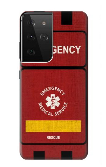 W3957 Emergency Medical Service Hülle Schutzhülle Taschen und Leder Flip für Samsung Galaxy S21 Ultra 5G