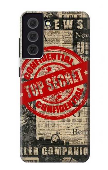 W3937 Text Top Secret Art Vintage Hülle Schutzhülle Taschen und Leder Flip für Samsung Galaxy S21 FE 5G