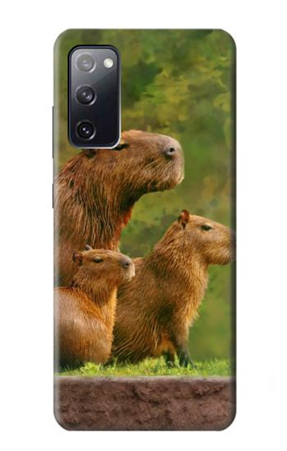 W3917 Capybara Family Giant Guinea Pig Hülle Schutzhülle Taschen und Leder Flip für Samsung Galaxy S20 FE