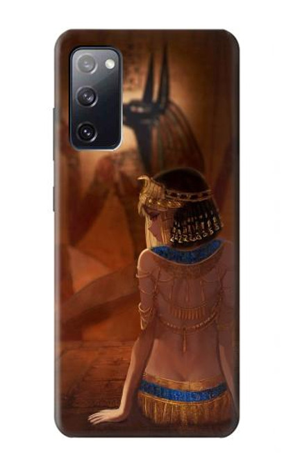 W3919 Egyptian Queen Cleopatra Anubis Hülle Schutzhülle Taschen und Leder Flip für Samsung Galaxy S20 FE