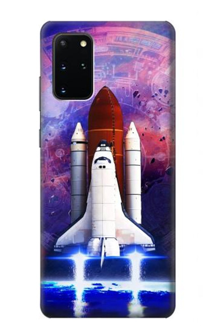 W3913 Colorful Nebula Space Shuttle Hülle Schutzhülle Taschen und Leder Flip für Samsung Galaxy S20 Plus, Galaxy S20+