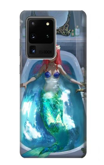 W3912 Cute Little Mermaid Aqua Spa Hülle Schutzhülle Taschen und Leder Flip für Samsung Galaxy S20 Ultra