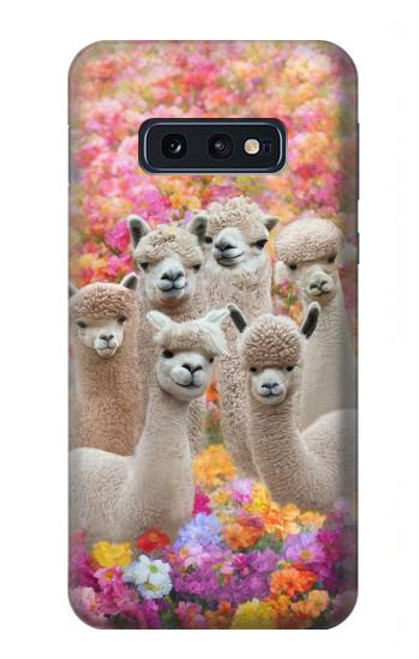 W3916 Alpaca Family Baby Alpaca Hülle Schutzhülle Taschen und Leder Flip für Samsung Galaxy S10e