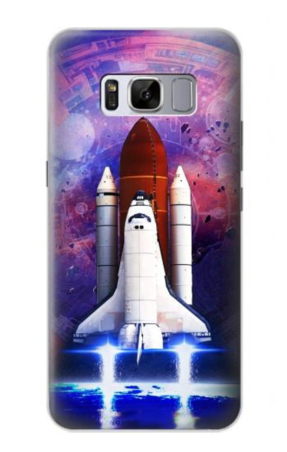 W3913 Colorful Nebula Space Shuttle Hülle Schutzhülle Taschen und Leder Flip für Samsung Galaxy S8 Plus