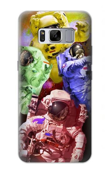 W3914 Colorful Nebula Astronaut Suit Galaxy Hülle Schutzhülle Taschen und Leder Flip für Samsung Galaxy S8 Plus