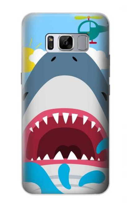 W3947 Shark Helicopter Cartoon Hülle Schutzhülle Taschen und Leder Flip für Samsung Galaxy S8 Plus