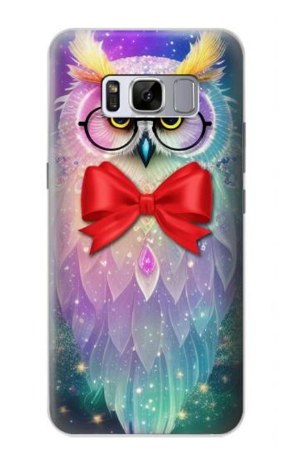 W3934 Fantasy Nerd Owl Hülle Schutzhülle Taschen und Leder Flip für Samsung Galaxy S8