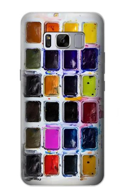 W3956 Watercolor Palette Box Graphic Hülle Schutzhülle Taschen und Leder Flip für Samsung Galaxy S8