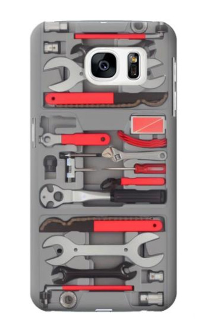 W3921 Bike Repair Tool Graphic Paint Hülle Schutzhülle Taschen und Leder Flip für Samsung Galaxy S7