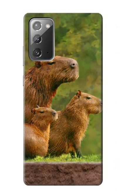 W3917 Capybara Family Giant Guinea Pig Hülle Schutzhülle Taschen und Leder Flip für Samsung Galaxy Note 20