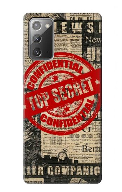 W3937 Text Top Secret Art Vintage Hülle Schutzhülle Taschen und Leder Flip für Samsung Galaxy Note 20