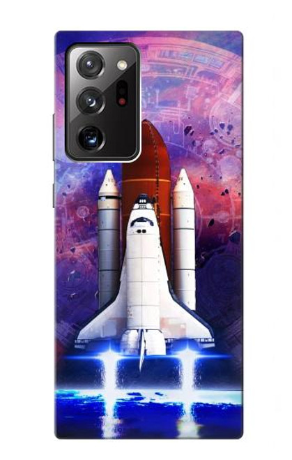 W3913 Colorful Nebula Space Shuttle Hülle Schutzhülle Taschen und Leder Flip für Samsung Galaxy Note 20 Ultra, Ultra 5G