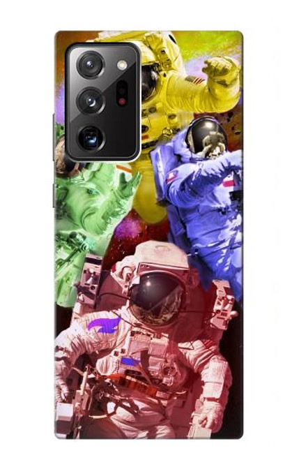 W3914 Colorful Nebula Astronaut Suit Galaxy Hülle Schutzhülle Taschen und Leder Flip für Samsung Galaxy Note 20 Ultra, Ultra 5G