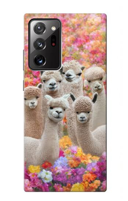 W3916 Alpaca Family Baby Alpaca Hülle Schutzhülle Taschen und Leder Flip für Samsung Galaxy Note 20 Ultra, Ultra 5G