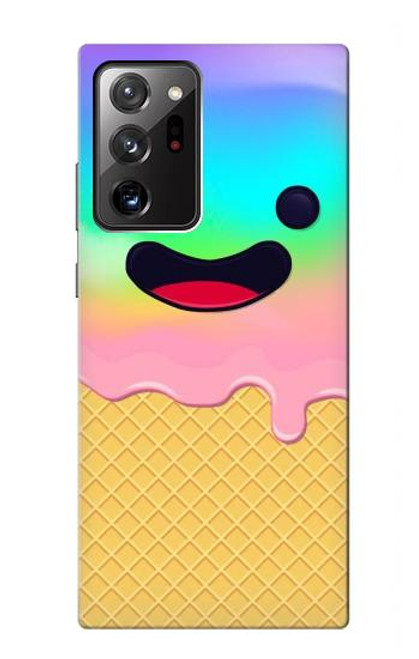 W3939 Ice Cream Cute Smile Hülle Schutzhülle Taschen und Leder Flip für Samsung Galaxy Note 20 Ultra, Ultra 5G